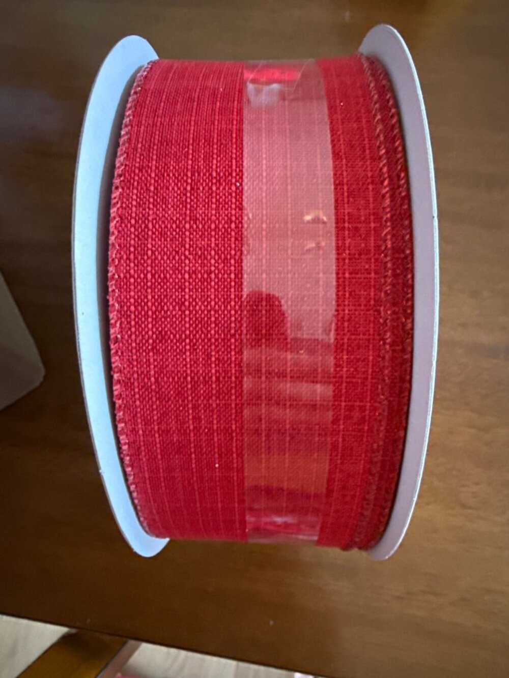 Set of 2 Wired Jumbo Ribbon 2.5" X 80 Ft Red Spool 100% Polyester For Crafts & D